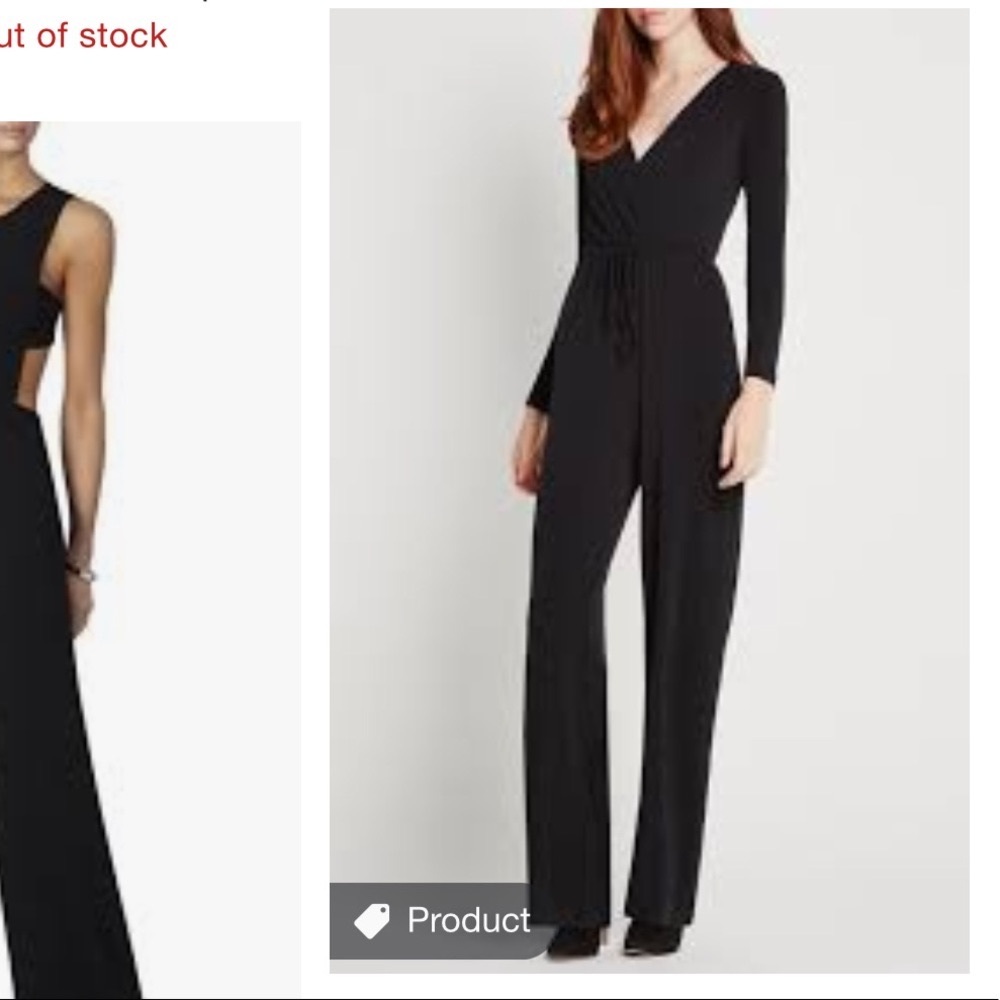 BCBG black open back jumpsuit